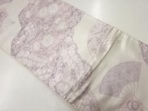 リサイクル　道長取に梅・扇模様袋帯